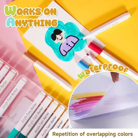 48 Colors Alcohol-Free Acrylic Paint Markers {2}