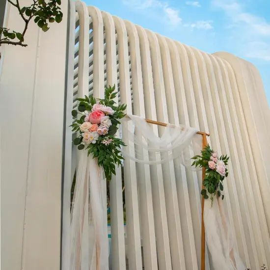 2 PCS - Dust Rose Flowers Silk Peony Floral Swag Welcome Sign(Pink) {2}