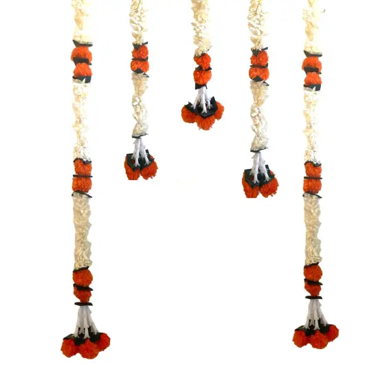 Jasmine Marigold Flowers Garland for Home Party Door Hanging Diwali Decorations Day of the Dead Dia De Los Muertos Ofrenda Halloween Mexican Fiesta Decor {5}