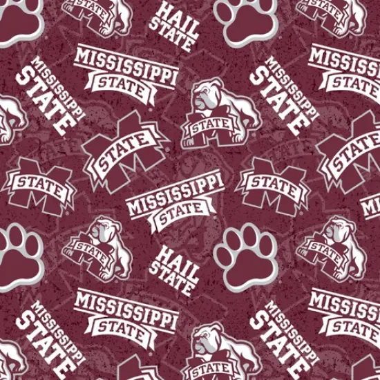 Licensed NCAA Mississippi State University Tone on Tone Cotton Fabric by the Yard {1}