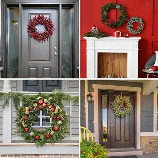 Pack of 5 Wire Wreath Frame (10 Inch) with 25 Twist Ties &ndash; Round Metal Wreath Form for Crafts and Floral Decorations on Weddings Christmas Home Party Celebration, Dark Green {5}