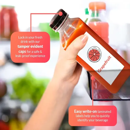 [12 Pack] [16 oz] Plastic Bottles with Caps {4}