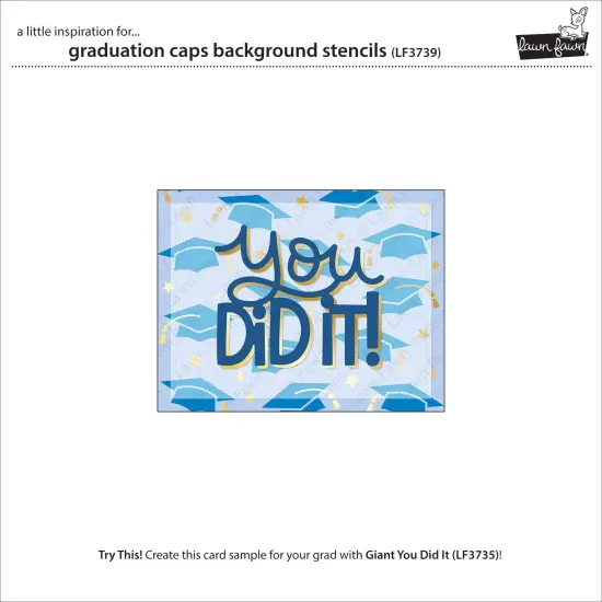 Lawn Clippings Stencils-Graduation Caps Background {4}