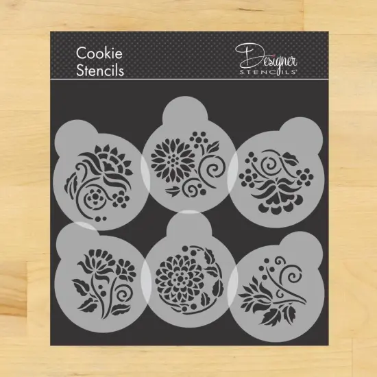 Crewel Flowers Cookie Stencils | C842 by Designer Stencils | Cookie Decorating Tools | {1}