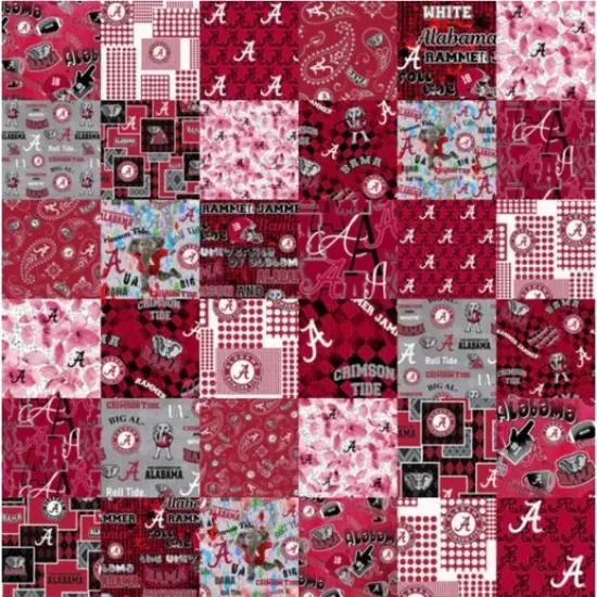 Licensed NCAA University of Alabama Cheater Quilt Cotton Fabric by the Yard {1}