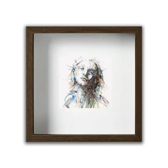 9 &frac34;x9 &frac34;" Walnut-Effect Frame with Acid-Free Mat & Plastic Front &ndash; Deep Design for Hanging or Standing, ALFTA Hook Compatible {5}