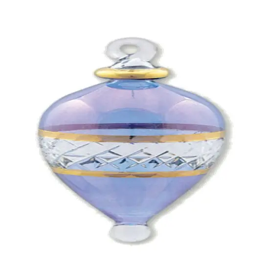 Lattice Glass Ornaments With Gold Accents - Blue Teardrop {2}