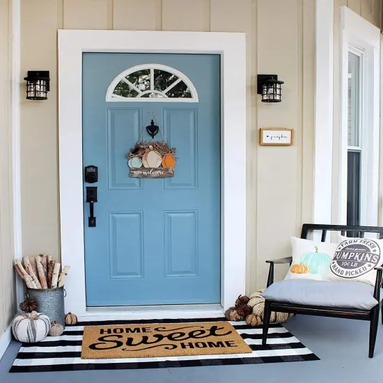 Farmhouse Fall Door Sign 12.5x12in Wooden Harvest Decor {4}