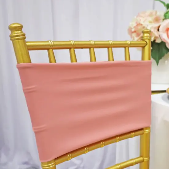 10 Pieces Soft Stretch Rose Pink Spandex Chair Bands 7 x 13 Inches {4}