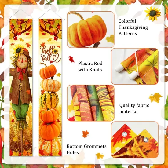 Hello Fall Porch Decor Autumn Harvest Porch Banner Sign {3}