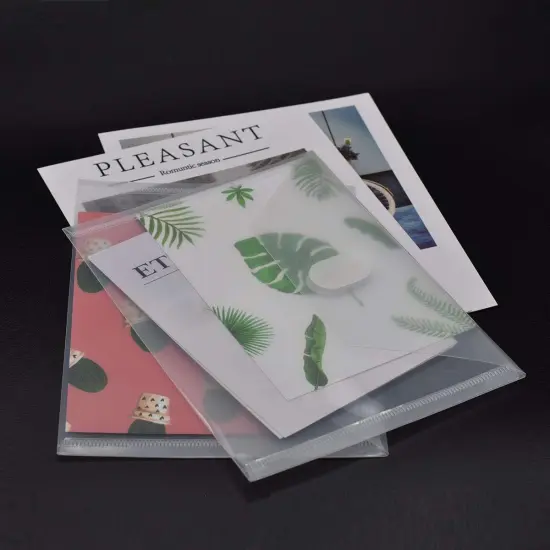 48 Packs Clear Plastic Small Envelope with Hook & Loop Closure 5 1/2 x 7 1/2 Ploy Envelope {5}