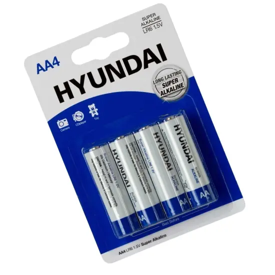 HYUNDAI&reg; 4 Pack AA Alkaline Batteries {2}