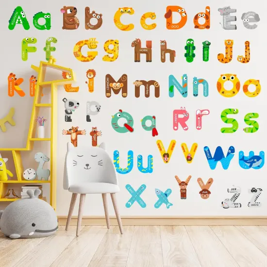 8 Sheets Alphabet Letters Wall Decals {4}