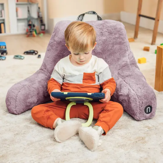 Nestl Fur Reading Pillow with Laptop Lap Desk Dusty Purple {3}