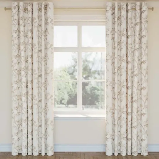 Papyrus - Beige & Taupe Floral Upholstery Fabric 54 Inches" {2}