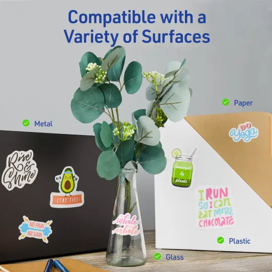 Avery Printable Sticker Paper, 8.5" x 11", Matte White, Repositionable Adhesive, Laser & Inkjet Compatible, 30 Full-Size Label Sheets (2-Pack of 3383) {6}