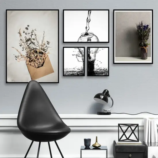 Black 8.5x11 Picture Frame Set of 3, High Transparent Frame for 8.5 By 11 Photo Collage Canvas Poster Size Wall Mount and Tabletop Horizontally Vertically (Black, 8.5 x 11 inches) {2}