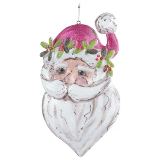 5.5" Pink Santa Ornament {1}