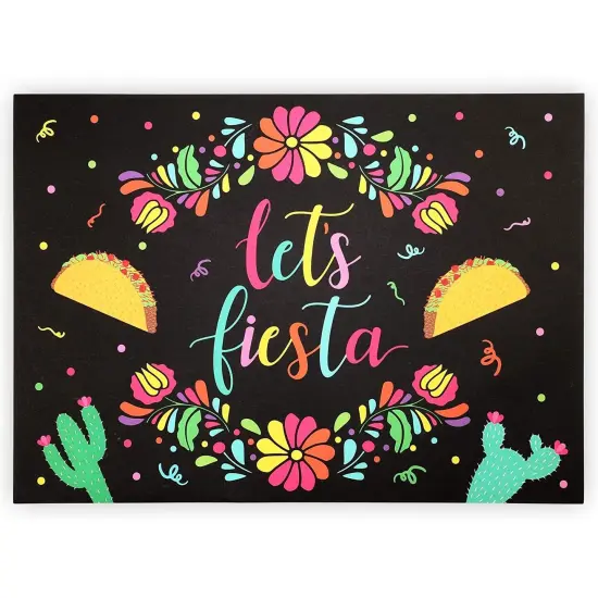 Cinco de Mayo Placemats, Let's Fiesta Table Decorations (10 x 14 In, 100 Pack) White {4}