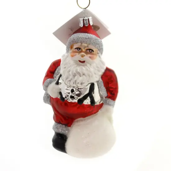 Golden Bell Collection 5.25 In Santa With White Bag Christmas Tree Ornament , Christmas Decor Ornament Claus Christmas Red {1}