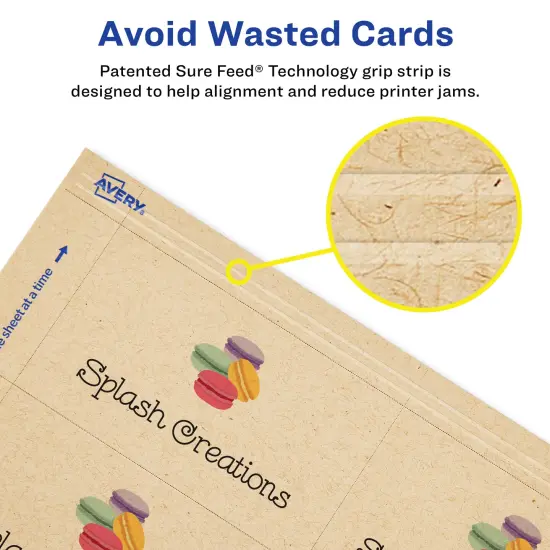 Avery Kraft Brown Business Cards with Sure Feed Technology, 2" x 3.5", Laser/Inkjet, 150 Printable Business Cards, Also Great for Appointment Cards and Loyalty Cards (28311) {2}