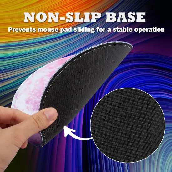 Insten Galaxy Mouse Pad Round Venus, Stitched Edges, Non Slip Rubber Base, Smooth Surface Mat, For Home Office Gaming, Purple {5}