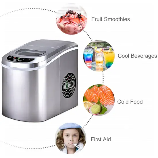 Costway Portable Compact Electric Ice Maker Machine Mini Cube 26lb/Day {4}