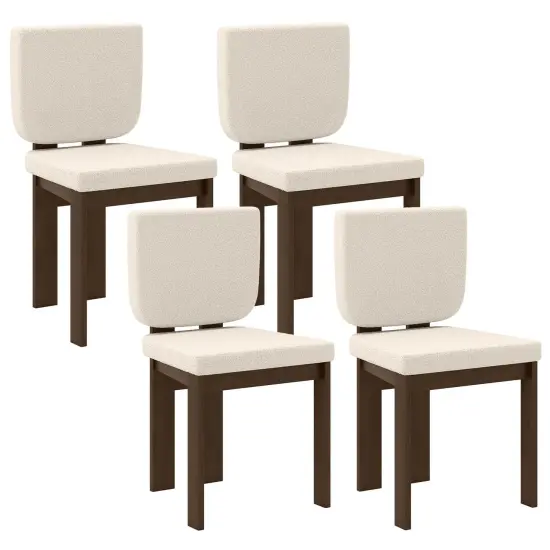 Costway Wooden Dining Chair Set of 2/4 with Rubber Wood Leg Padded Wide Seat & Back for Home {1}