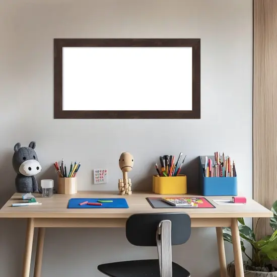 Fresco Framed Dry Erase Magnetic Board Dark Walnut {5}