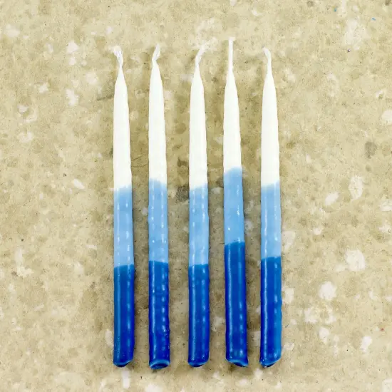 Rite Lite Premium Menorah Hanukkah Candles - 5.25" - Blue and White - 45ct {5}