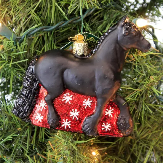 Old World Christmas 3.75 In Friesian Horse Tree Ornament , Netherlands Black {3}
