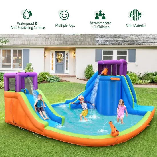 Costway 6 in 1 Inflatable Dual Slide Water Park Climbing Bouncer {4}