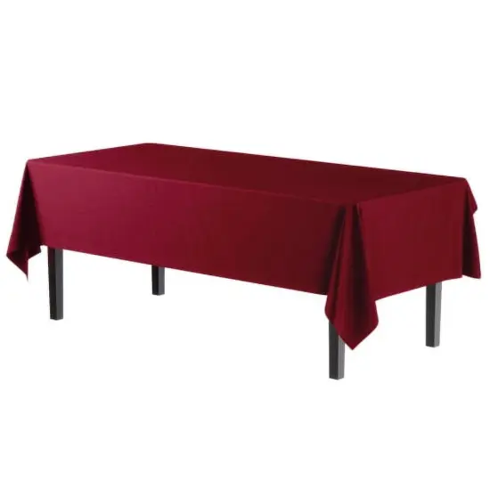 Exquisite 12-Pack Premium Plastic Tablecloth 54in. x 108in. Rectangle Plastic Table Cover Burgundy {4}