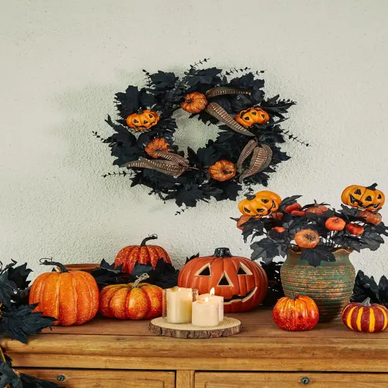 Halloween Wreath - 18 Inch (Feather) {3}