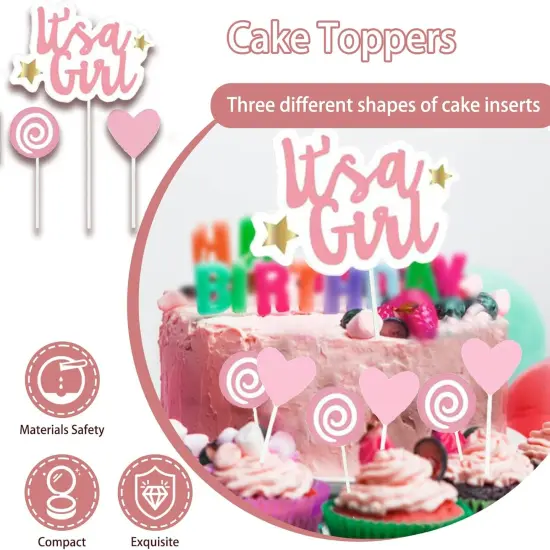 303 Pcs Baby Shower Decorations For Girl (Rosegold Baby Girl) {4}