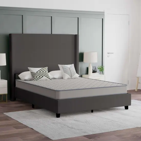 Emma and Oliver Asteria Premium Comfort Medium Firm Hybrid Innerspring Mattress in a Box with Knitted Fabric Top and CertiPUR-US Certified Foam {1}