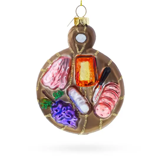 Charcuterie Board Glass Christmas Ornament {1}