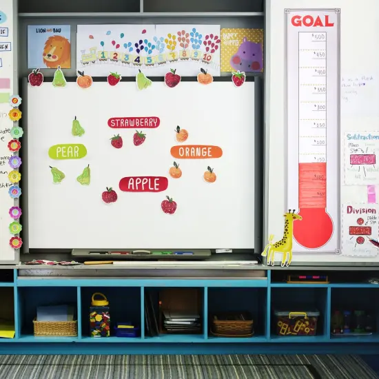 5 Pack Giant Fundraising Thermometer for Goal Setting, Tracker Chart for School, Office (48x11 inch) {5}