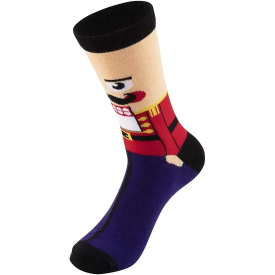 2 Pairs Christmas Socks for Men and Women, Fun Gift Set, Xmas Holiday Party Novelty Gifts, Unisex, One Size (Cute Nutcracker) Multicolor {4}
