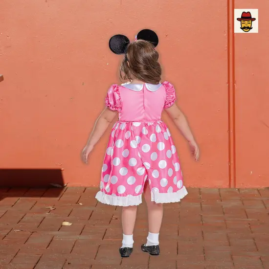 Kids Pink Minnie Mouse Adaptive Costume with Headband for Girls {6}
