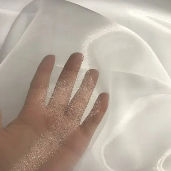 1 Yard White Crystal Organza Sheer Glossy Polyester Fabric 58/59" Wide for Wedding, Fashion, & Decor {2}