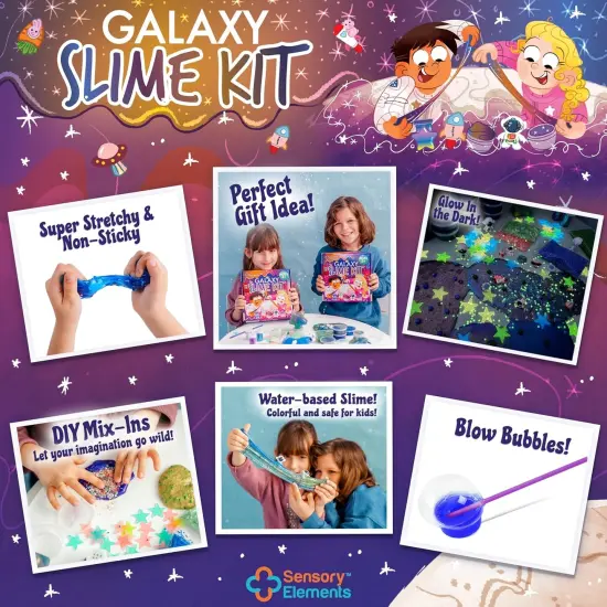Galaxy Slime Kit with Glow in The Dark Stars {3}