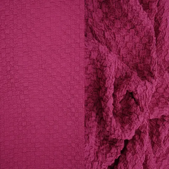 1 Yard Cauliflower Jacquard Knit Fabric, 59/60&Prime; Wide Polyester Spandex Blend PINK {7}
