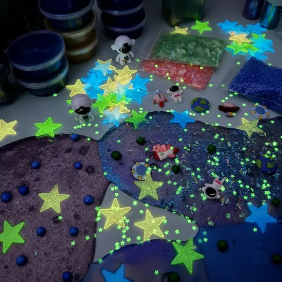 Galaxy Slime Kit with Glow in The Dark Stars {4}