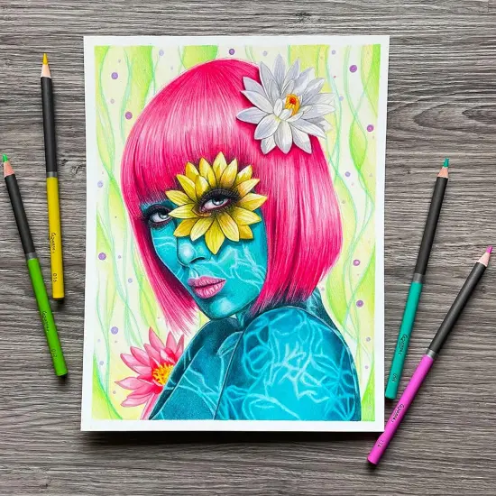 Premium Colored Pencils Canary Yellow 6 Pack - Highly-Pigmented Drawing Pencils - Coloring Pencils for Drawing, Blending, Coloring {2}