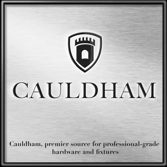 Cauldham Solid Kitchen Cabinet Pulls Handles (3-5/8" Hole Centers) - Modern Thin Profile Drawer/Door Hardware - Style M255 - Satin Nickel {6}