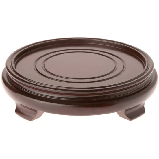 Plymor Walnut Round Wood Veneer Footed Display Base, 8.375" W x 8.375" D x 1.75" H (7" Display Diameter) {1}