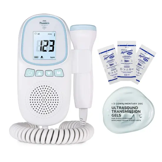 Little Martin's: Portable Ultrasound Fetal Doppler - Blue - Safe Fetal Monitor Device, Heartbeat Detector, Pregnancy, FDA Cleared, Headphone Jack {1}