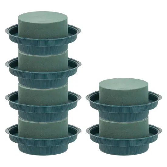 6 Pack Wet Floral Foam Round with Bowls for Flowers Arrangements, Wedding Centerpieces (4.7 x 2 In) {7}