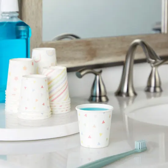 100 Pack 4 Oz Mini Disposable Paper Cups for Espresso, Mouthwash, Tea, Coffee - Rainbow Multicolor {3}